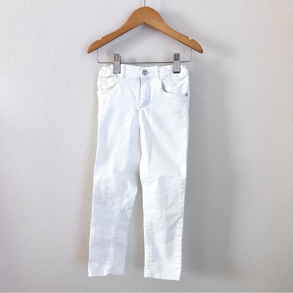 Zara White Denim Jeans With Adjustable Waist Size 4/5